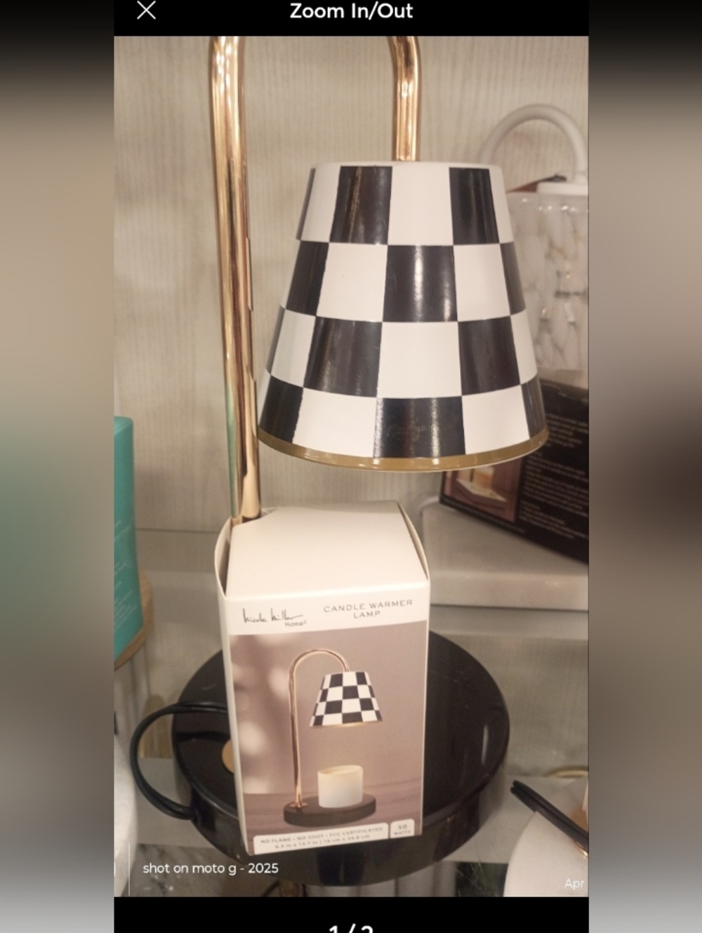 Checkered Table Lamp Candle Warmer